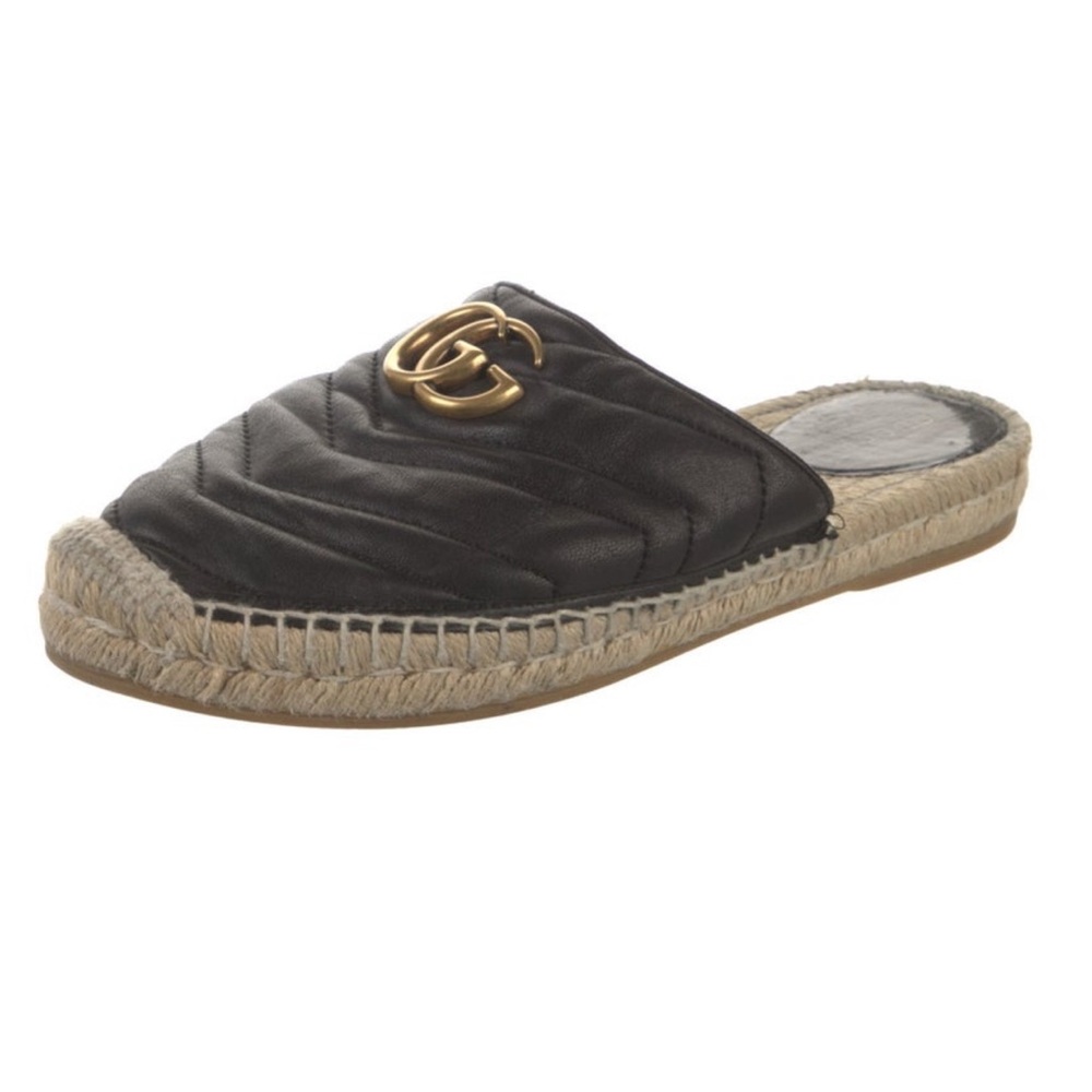 Gucci Nappa Matelasse GG Marmont Espadrille Mules - Picture 5 of 16